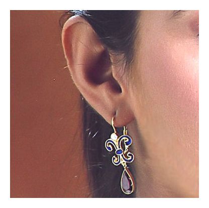 Florentine Cubic Zirconia/Pearl Earrings