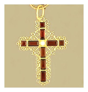 Florentine Garnet Cross Necklace