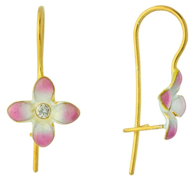 Flower Power 14k Gold and Cubic Zirconia Earrings