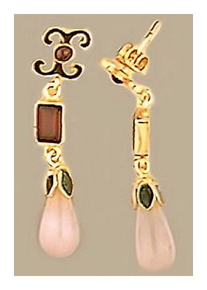 Fontainbleau Rose Quartz and Garnet Earrings