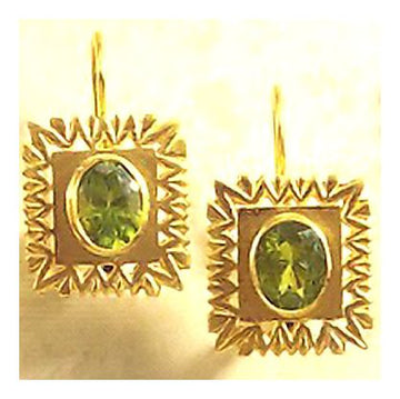 Framed Peridot Deco Earrings