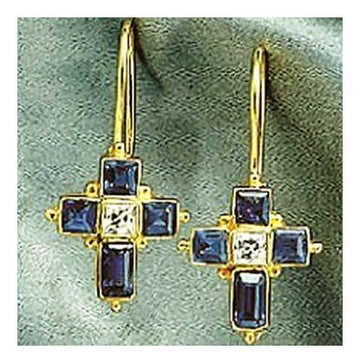 Galilee Iolite Cross Earrings