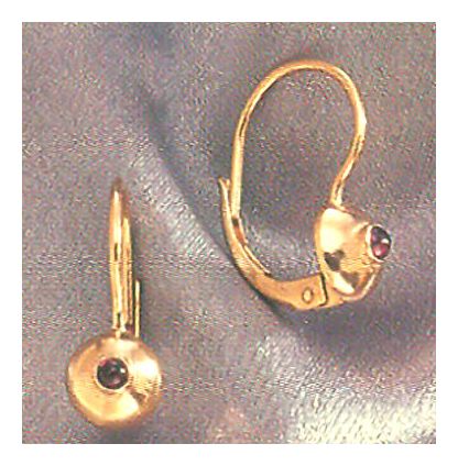 Garnet Disc Earrings