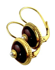Georgian Drop Garnet and Pearl Earrings