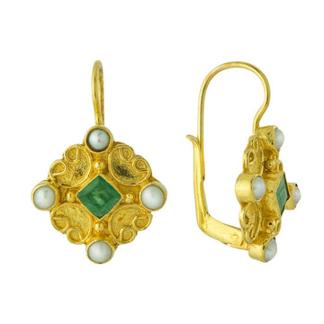 Georgian Emerald and Pearl Earrings