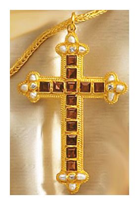 Georgian Garnet Cross Necklace