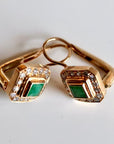 Goddess 14k Gold, Emerald and Diamond Earrings