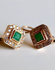 Goddess 14k Gold, Emerald and Diamond Earrings