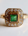 Goddess 14k Gold, Emerald and Diamond Ring