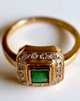 Goddess 14k Gold, Emerald and Diamond Ring