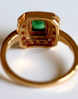 Goddess 14k Gold, Emerald and Diamond Ring