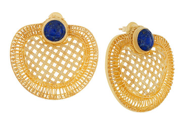 Golden Web Lapis Earrings