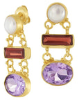 Great Expectations Amethyst, Garnet and Pearl Earrings