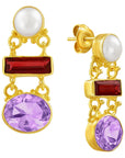 Great Expectations Amethyst, Garnet and Pearl Earrings