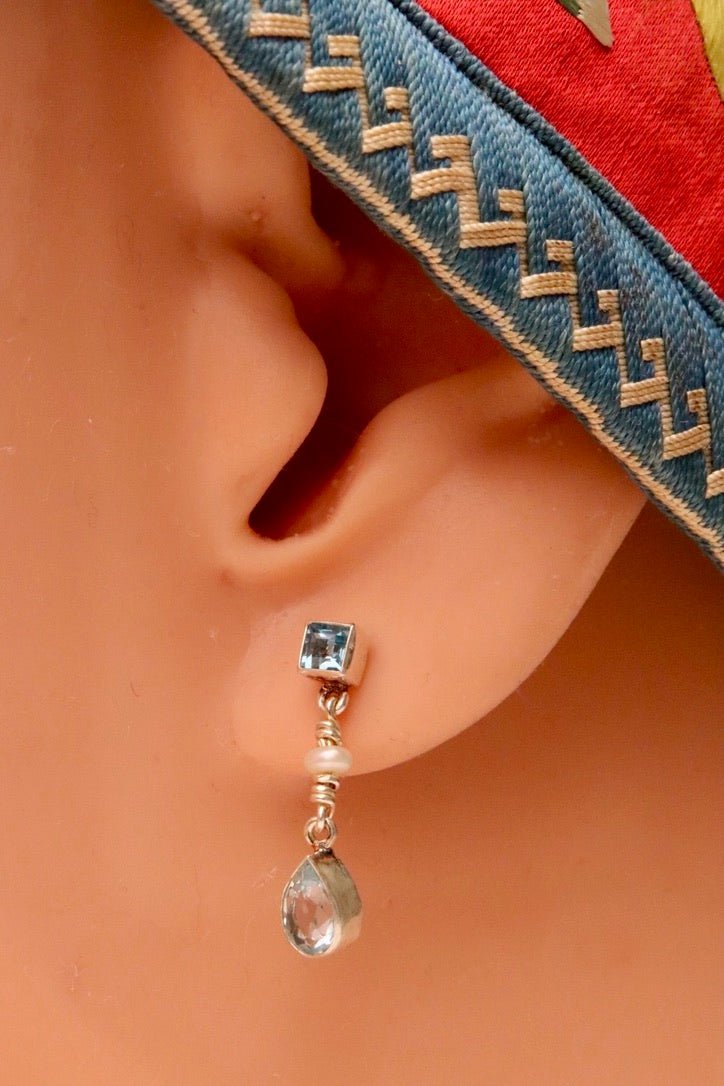 Gwendolyn Goodheart Silver Blue Topaz Earrings