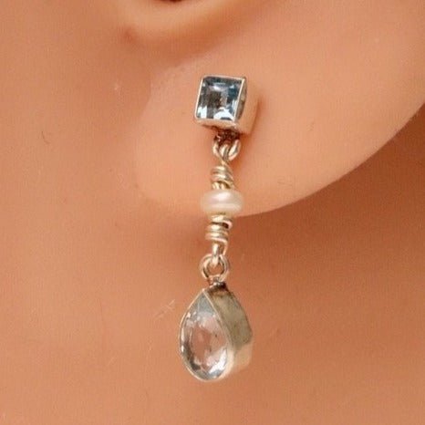 Gwendolyn Goodheart Silver Blue Topaz Earrings