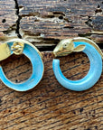 Vintage Laurel Burch Turquoise Homeric Antelope Earrings