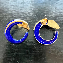 Vintage Laurel Burch Royal Blue Homeric Antelope Earrings