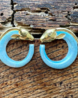 Vintage Laurel Burch Turquoise Homeric Antelope Earrings