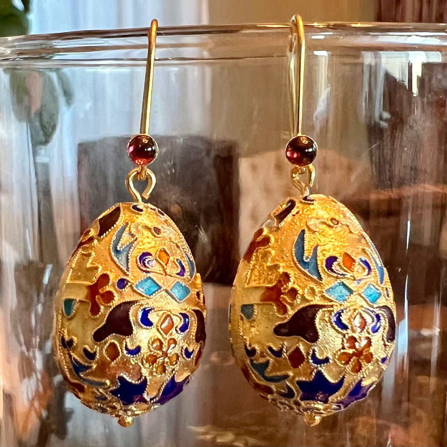Faberge egg earrings discount