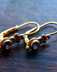 Iris Iolite and Garnet Earrings