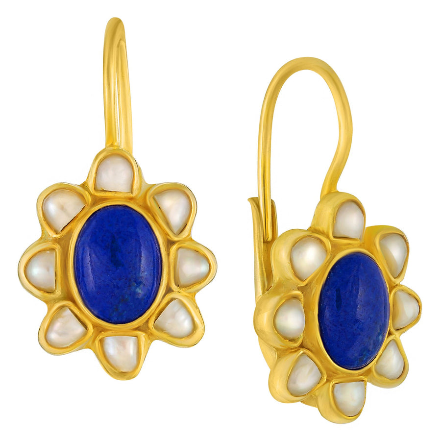 Isabella Lapis and Pearl Earrings