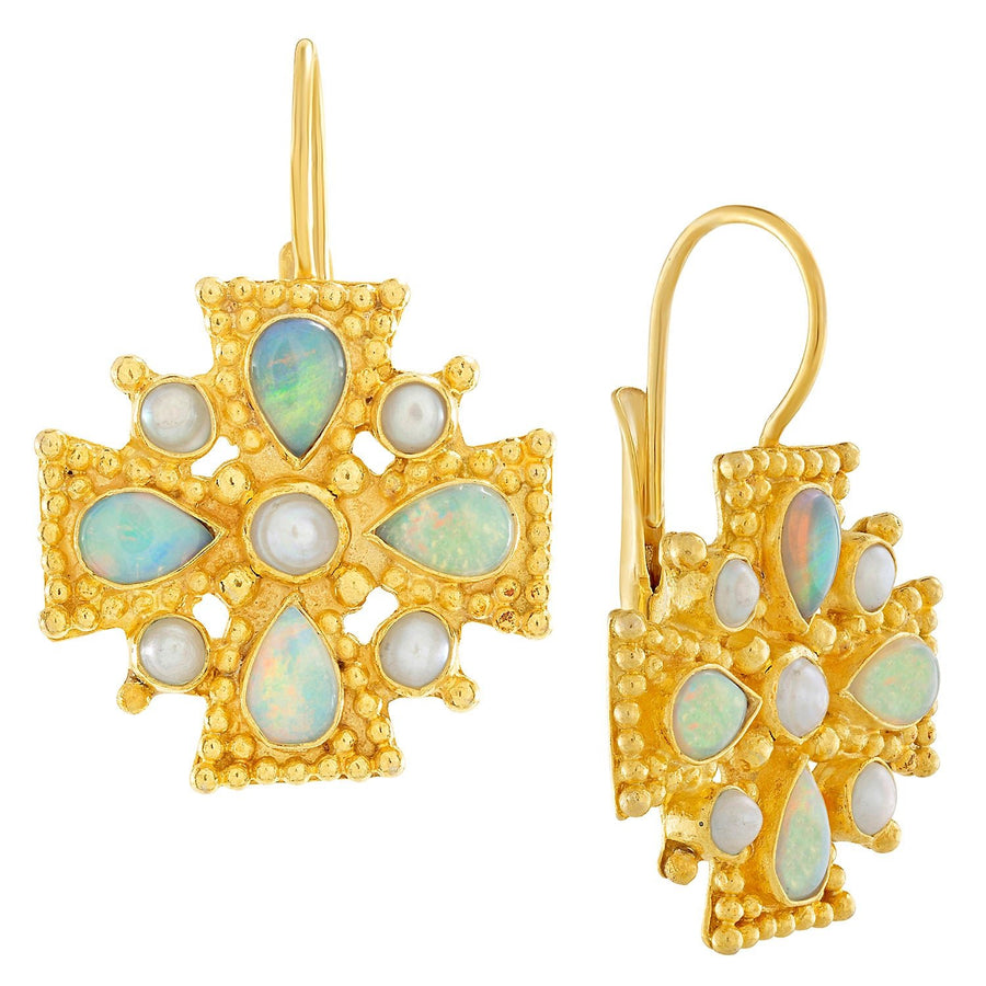Isabella of Castille Opal and Pearl Earrings
