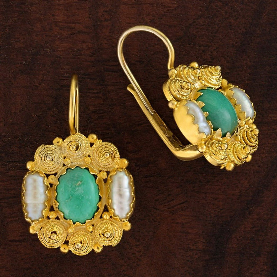 Jane Austen Turquoise and Pearl Earrings