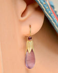 Jane Eyre 14k Gold, Amethyst and Garnet Earrings