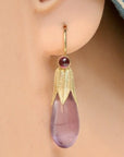 Jane Eyre 14k Gold, Amethyst and Garnet Earrings