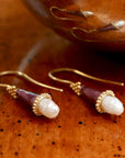 Jane Foole Enamel and Pearl Earrings