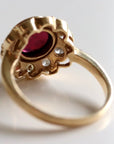 Jane Seymour 14k Gold, Garnet and Diamond Ring