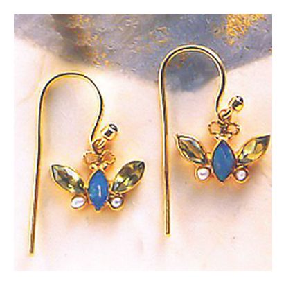 Jilin Butterfly Screw Back Earrings