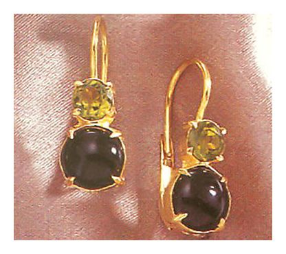 La Boheme Onyx and Peridot Earrings