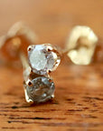 La Pluie Des 14k Gold and Diamond Stud Earrings
