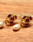 Lady Anne Garnet and Pearl Earrings