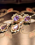 Lady Shalott 14k Gold, Amethyst and Pearl Earrings