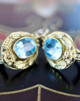 Lady Windermere 14k Gold and Blue Topaz Earrings
