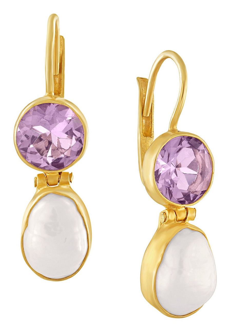 Lamermore Amethyst and Pearl Earring