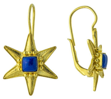 Lapis Star Earrings