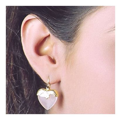 Little Nell Rose Quartz Heart Earrings