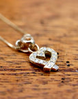 Love Knot  14k Gold and Diamond Necklace