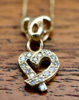 Love Knot  14k Gold and Diamond Necklace