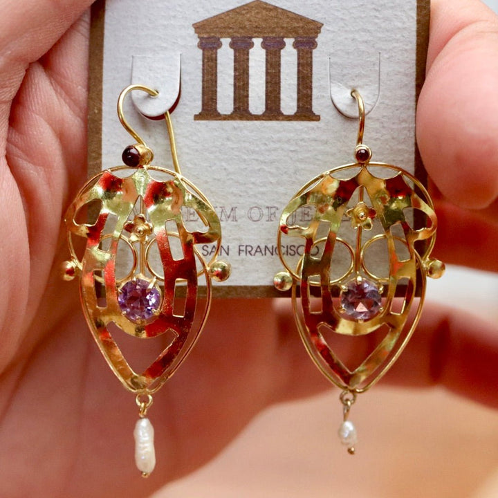 Lyrical Shield 14k Gold Earrings
