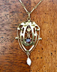 Lyrical Shield Amethyst Necklace