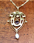 Lyrical Shield Amethyst Necklace