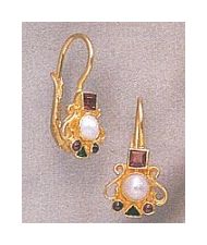 Madrigal Garnet and Cultured Pearl Earrings