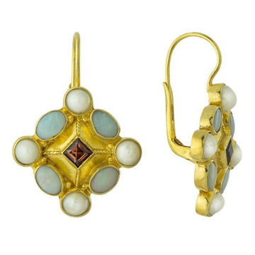 Magellan Garnet, Opal and Pearl Earrings