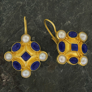 Magellan Lapis Lazuli and Pearl Earrings