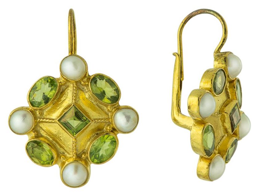 Magellan Peridot and Pearl Earrings